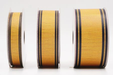 Жовтий & Чорний Край Смугастий Тканинний Риббон Набір_AI